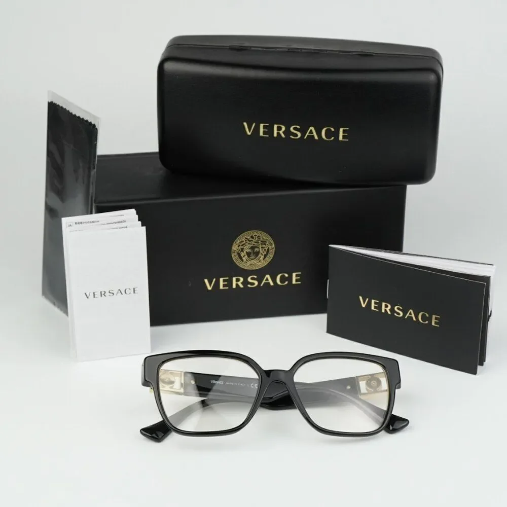 NEW Versace VE3329B GB1 Black Square Women Eyeglasses VE 3329B